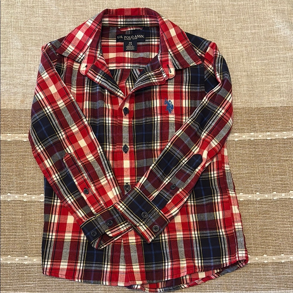U.S. Polo Assn. Red and Blue Plaid Shirt